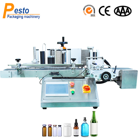 Machine d'&eacute;tiquetage de table pour bouteilles rondes